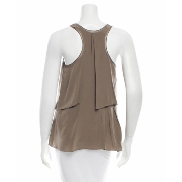 THAKOON Layered Silk Taupe Top - Picture 3 of 3